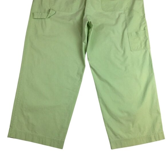 Eileen Fisher Womens Light Green Cotton Wide-Leg Pants Cropped Size L - Picture 6 of 10